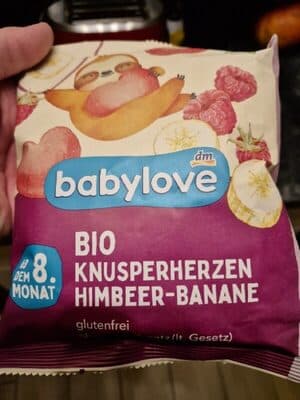 Bio Knusperherzen Himbeer-Banane