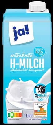 entrahmte H-MILCH höchstens 0,3% FETT